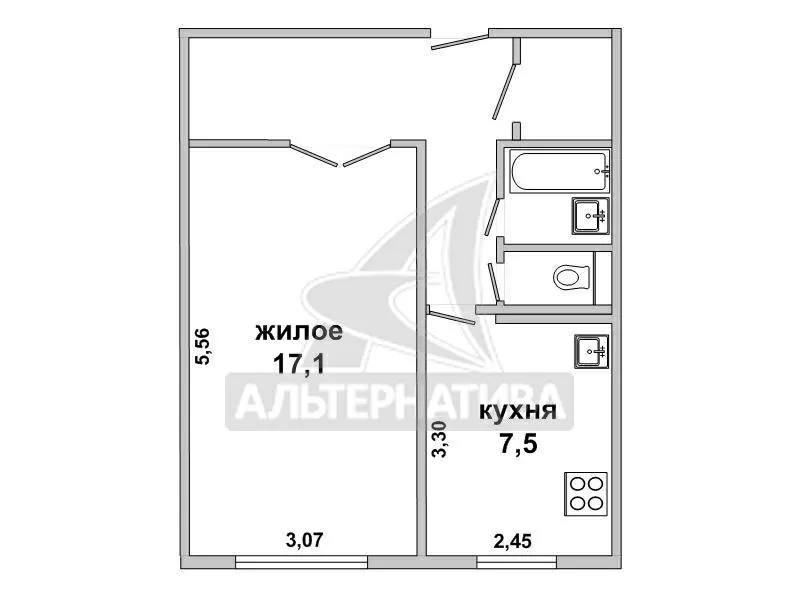 1-комнатная квартира,  г.Брест,  Гаврилова ул.,  1985 г.п. w171278 7