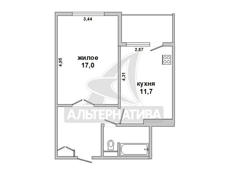 1-комнатная квартира,  г.Брест,  Подгородская ул.,  2011 г.п. w171509 10