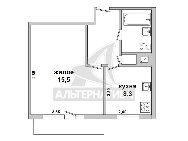 1-комнатная квартира,  г.Жабинка,  Заречная ул. w171246 11