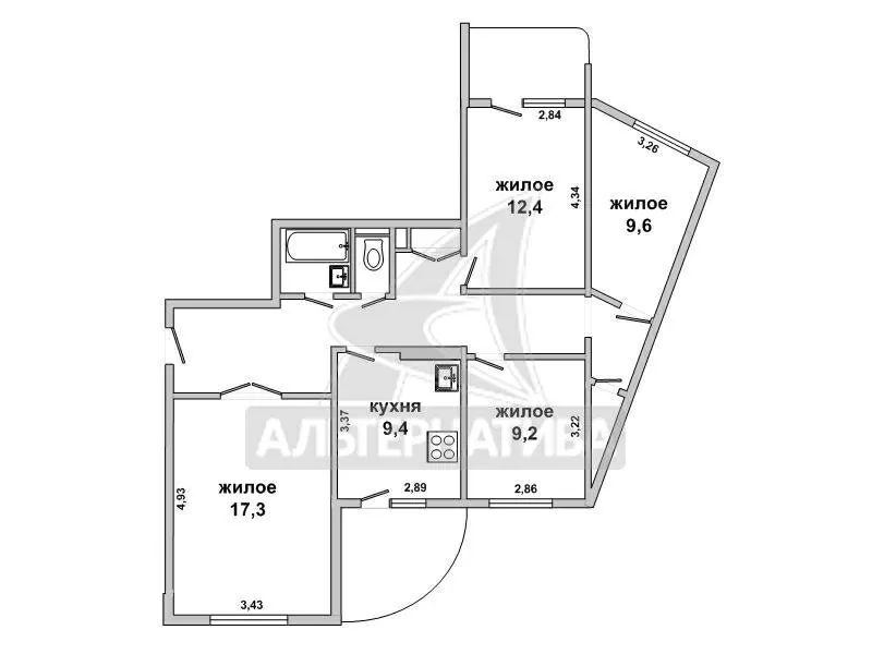 4-комнатная квартира,  г.Брест,  28 Июля ул.,  1991 г.п. w172387 14