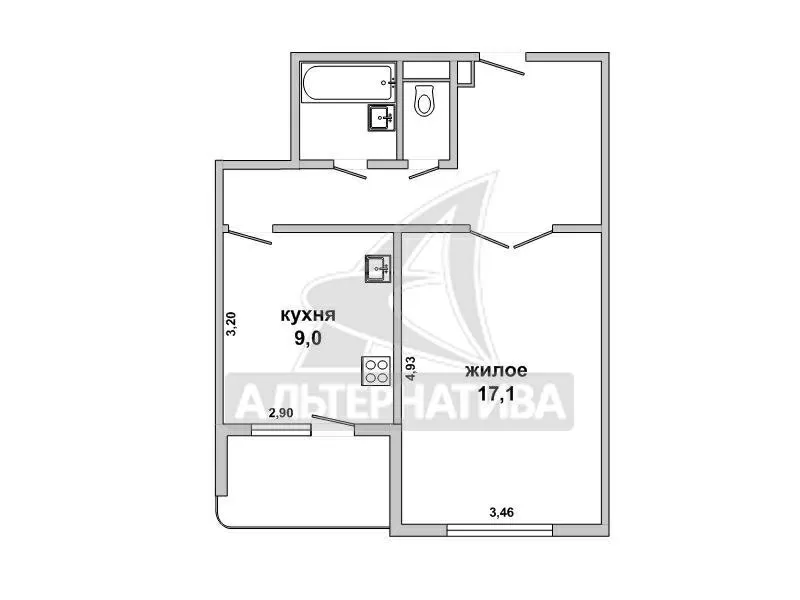 1-комнатная квартира,  г.Брест,  Советских Конституций ул. w172343 7