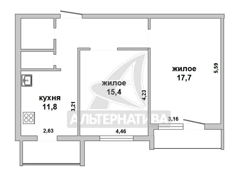 2-комнатная квартира,  г.Брест,  Красногвардейская ул. w172350 10