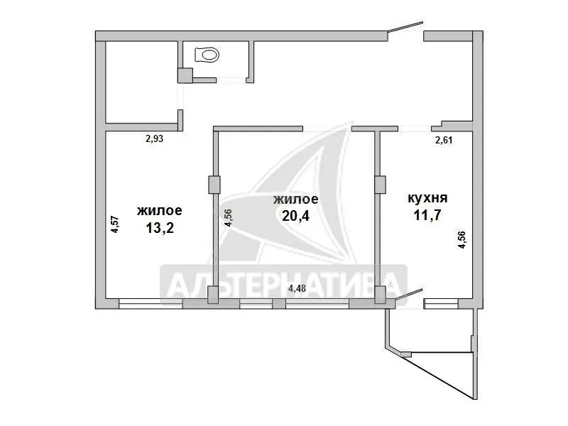 2-комнатная квартира,  г.Брест,  Зубачева ул. w172406