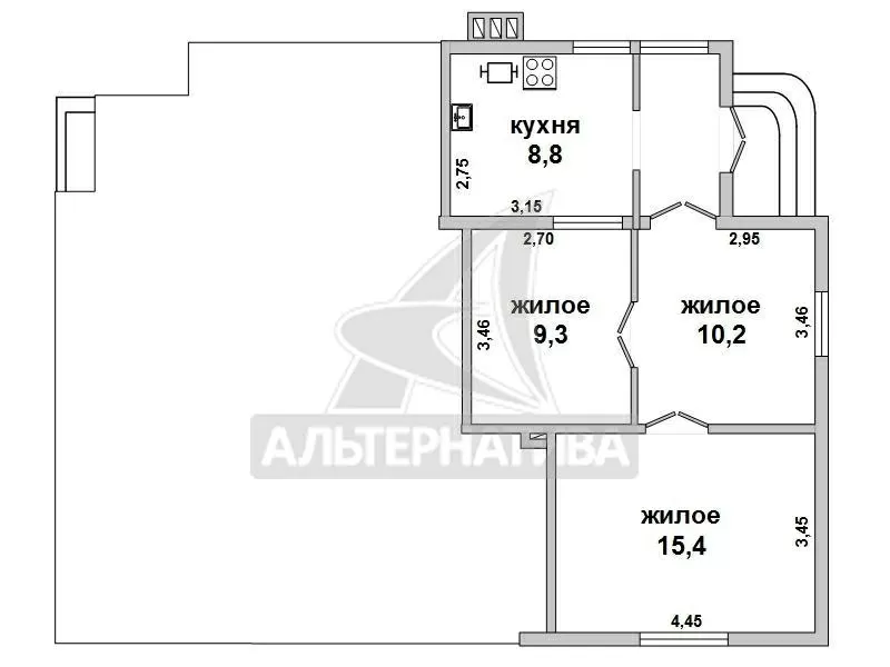 Часть жилого дома (доля: 3/7). г.Брест: общ. – 47, 0 кв.м. r160205 12