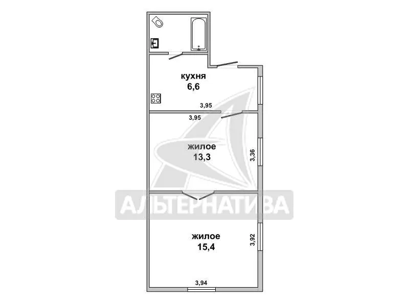 2-комнатная квартира,  г.Брест,  Советская ул. w172524 8