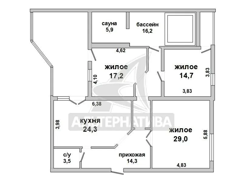 3-комнатная квартира,  г.Брест,  Карьерная ул.,  2005 г.п. w172566 14