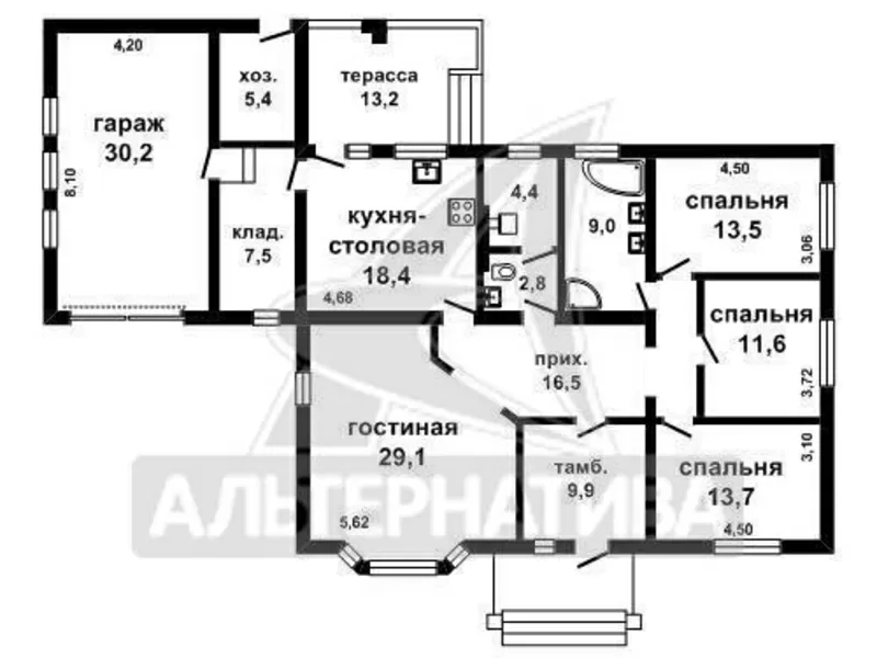 Дом под отделку. г.Брест. Блок / ондулин. 1 этаж. r160023 14