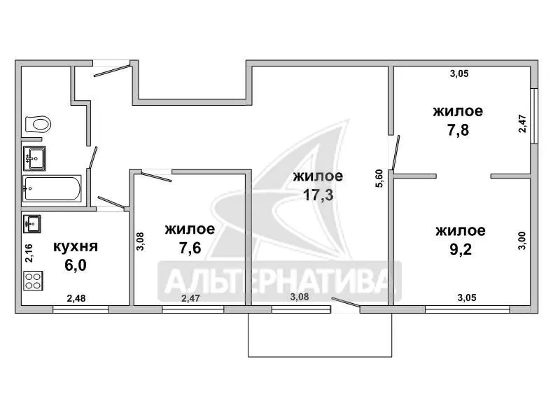 4-комнатная квартира,  г.Брест,  Брестских Дивизий ул. w172483 15