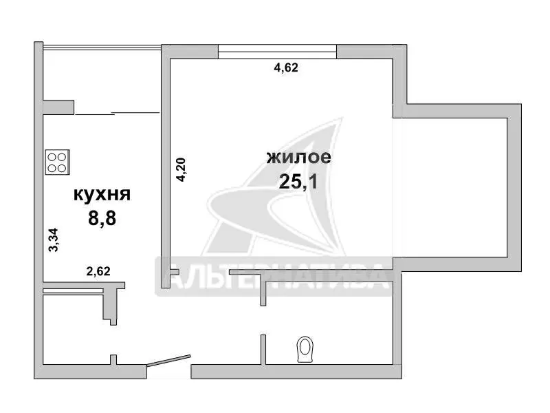 1-комнатная квартира,  г.Брест,  Космонавтов бульвар,  2013 г.п. w172464 8