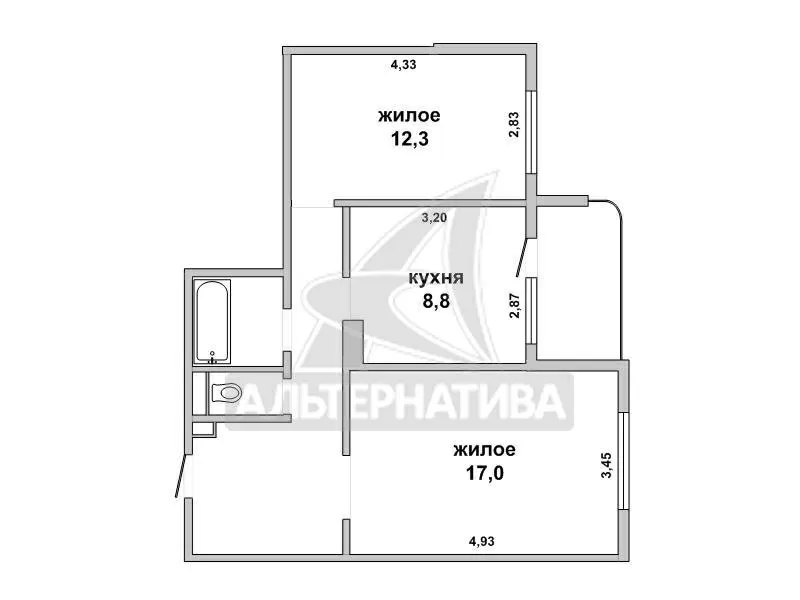 2-комнатная квартира,  г.Брест,  Суворова ул. w172466 11