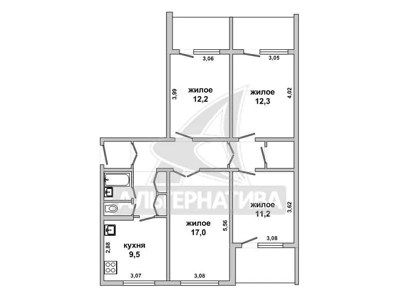 4-комнатная квартира,  г.Брест,  Советской Конституции ул. w172692 18