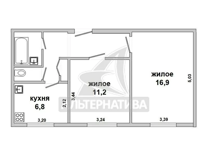 2-комнатная квартира,  г. Брест,  пр-т Машерова,  1959 г.п. w182832