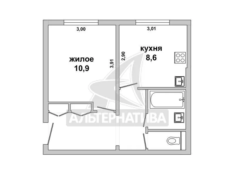 1-комнатная квартира,  г.Брест,  Суворова ул. w180129 6