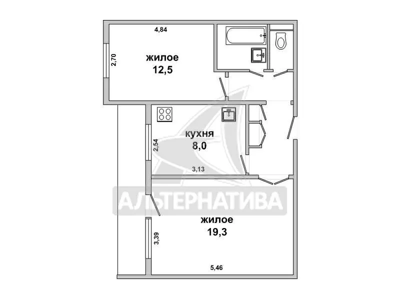 2-комнатная квартира,  г. Брест,  бул-р Космонавтов. w180953 15