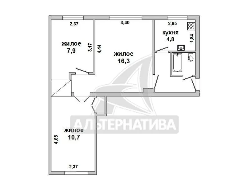 3-комнатная квартира,  аг.Мухавец,  ул. Рабочая. w180854 8