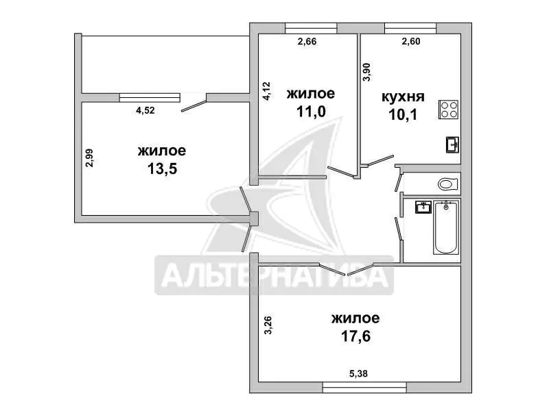 3-комнатная квартира,  г. Каменец,  ул. Брестская,  1999 г.п. w180757 20