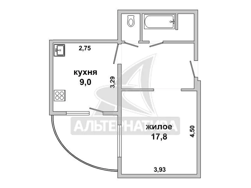 1-комнатная квартира,  г. Брест,  ул. Московская,  2004 г.п. w181735 14