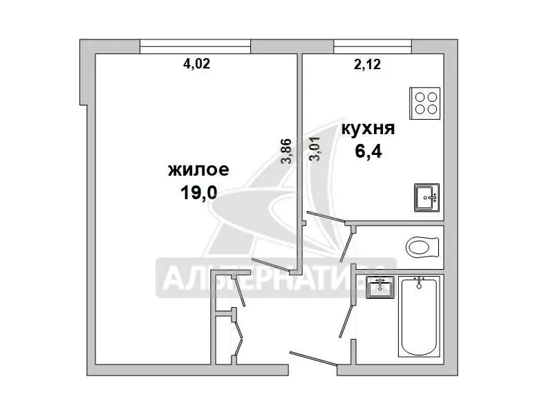 1-комнатная квартира,  г. Жабинка,  ул. Центральная,  1973 г.п. w181919 6