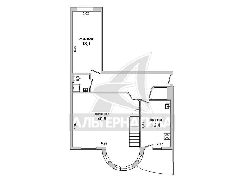 4-комнатная квартира,  г. Брест,  ул. Халтурина,  7*8 / 8 кирпич. w182008 2