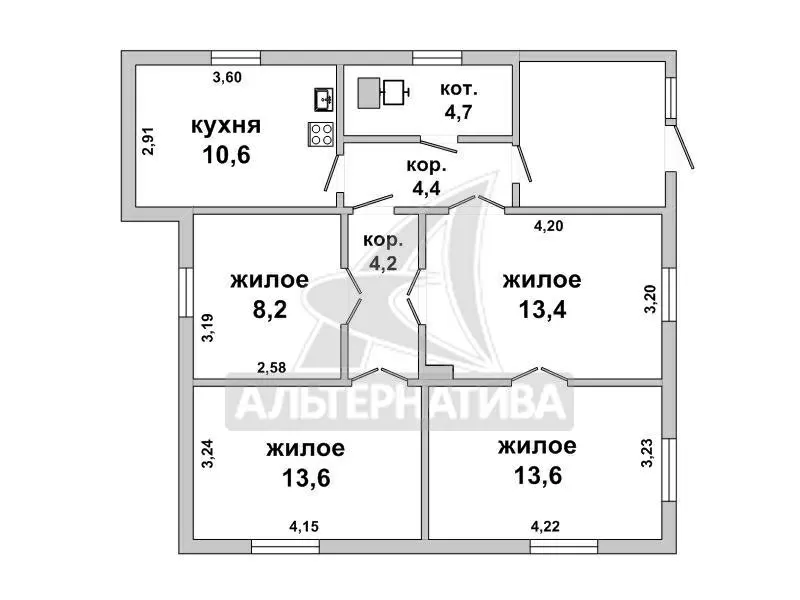 Жилой дом в г.Бресте. 1 этаж. Общ.СНБ - 80, 6 кв.м. r180371 10