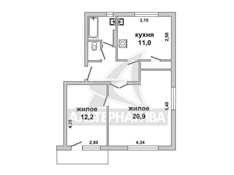 2-комнатная квартира,  аг. Войская,  ул. Советская. w182141