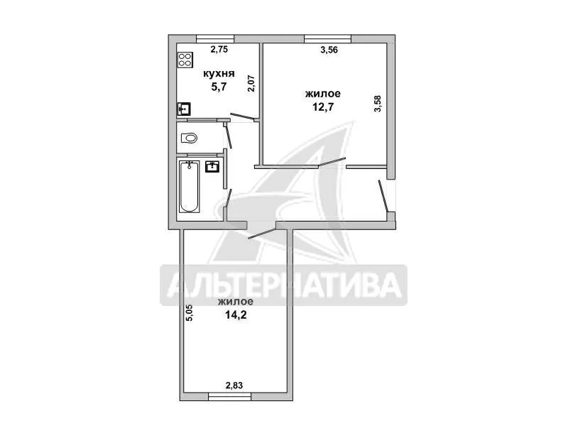 2-комнатная квартира,  г. Брест,  ул. Коммунистическая. w182702 12