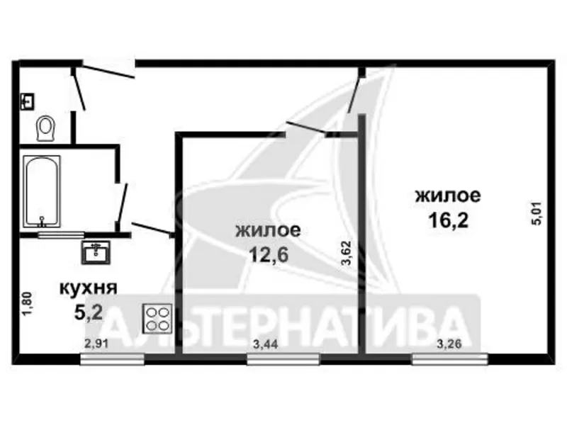 2-комнатная квартира,  г.Брест,  Мицкевича ул.,  47, 2/28, 8/5, 8. w161223 5