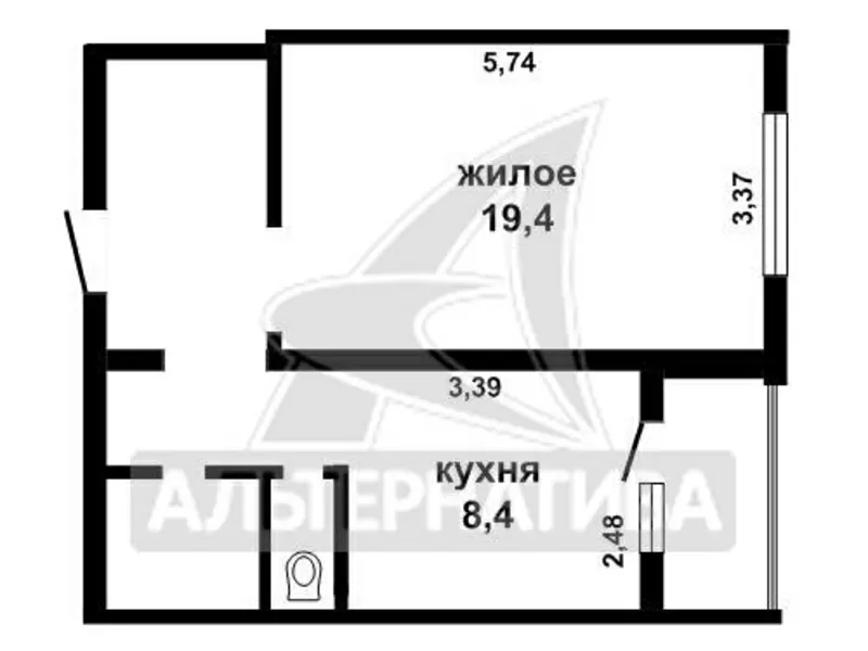 1-комнатная квартира,  г.Брест,  28 Июля ул.,  2014 г.п. w160092 2