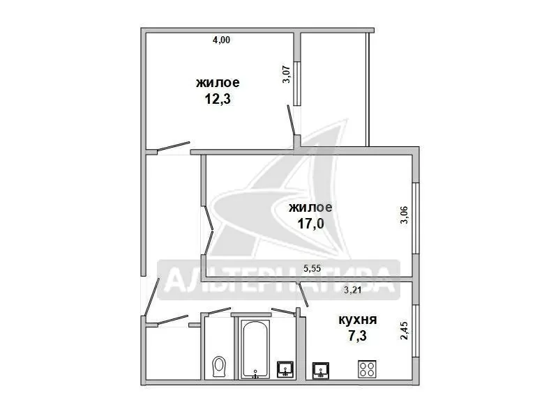 Комната в однокомнатной квартире,  г. Брест,  ул. Гаврилова w183089 2