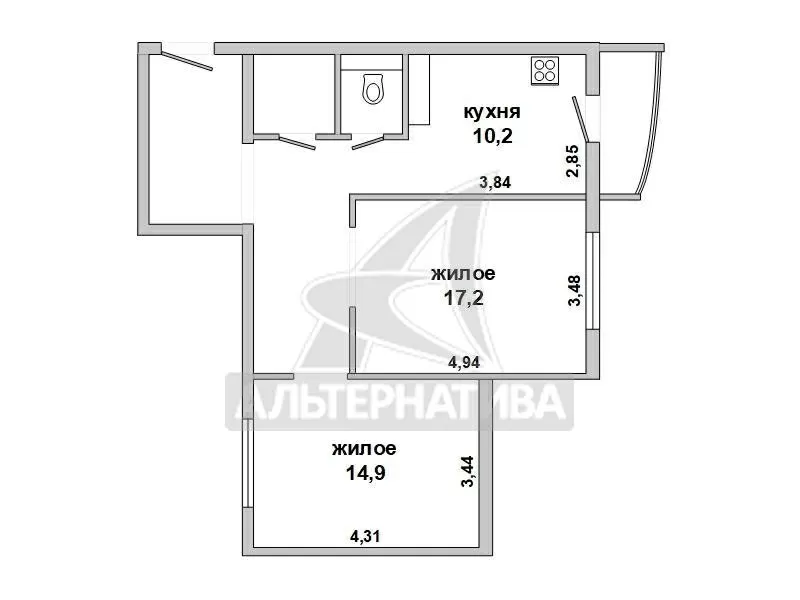 2-комнатная квартира,  г. Брест,  ул. Подгородская,  2012 г.п. w183133 2