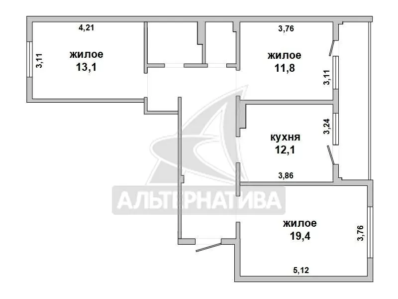 3-комнатная квартира,  г. Брест,  ул. Московская,  2009 г.п. w183172 2