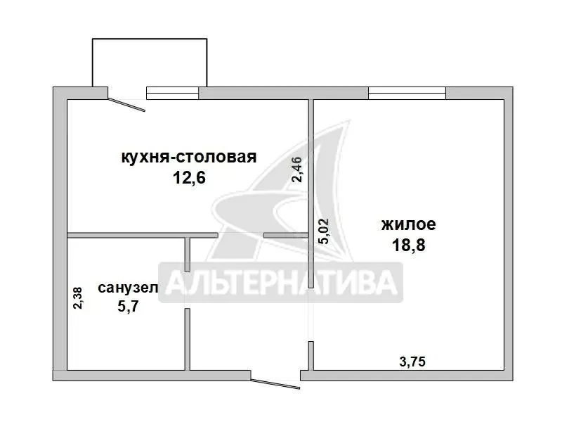 1-комнатная квартира,  г. Брест,  ул. Центральная,  2014 г.п. w182507 6