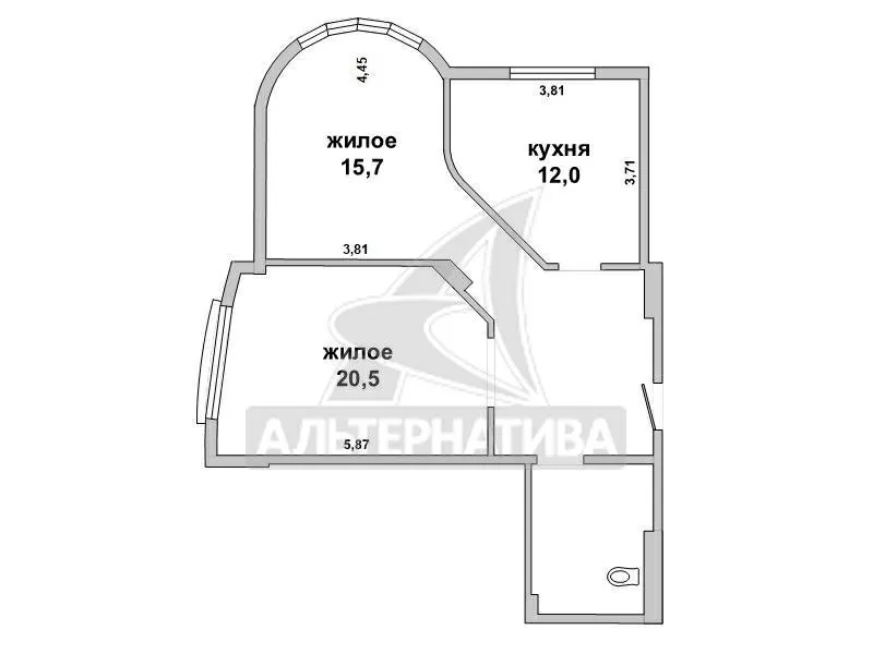 2-комнатная квартира,  г. Брест,  ул. Октябрьской Революции w183319 2