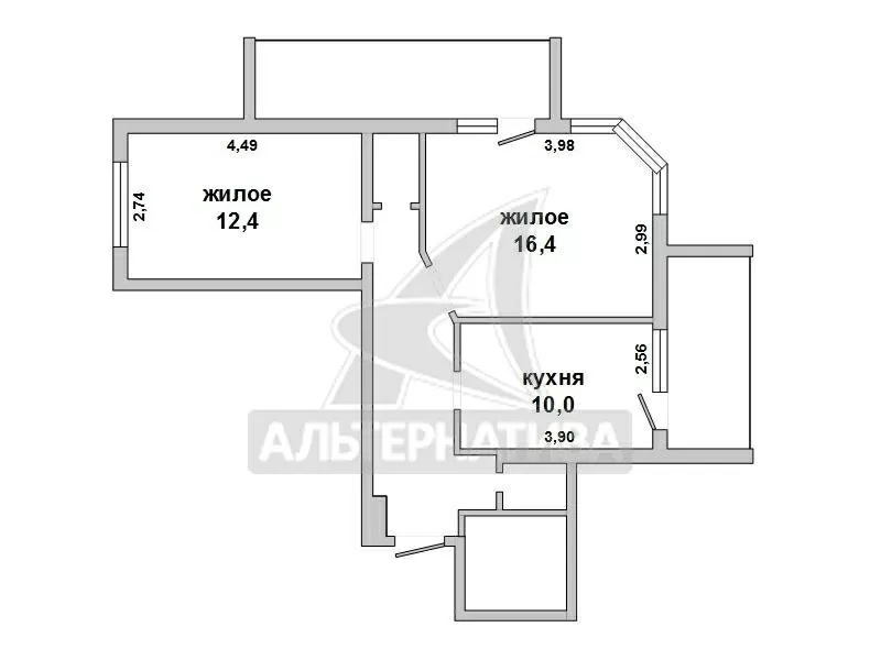 2-комнатная квартира,  г. Брест,  пер. Жукова,  2009 г.п. w172115 13