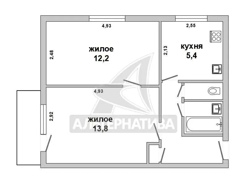 2-комнатная квартира,  г. Малорита,  ул. Лермонтова,  1980 г.п. w182012 3