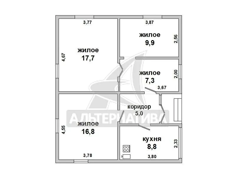 Жилой дом в г.Бресте. 1 этаж. Общ.СНБ - 65, 6 кв.м. r172125 15