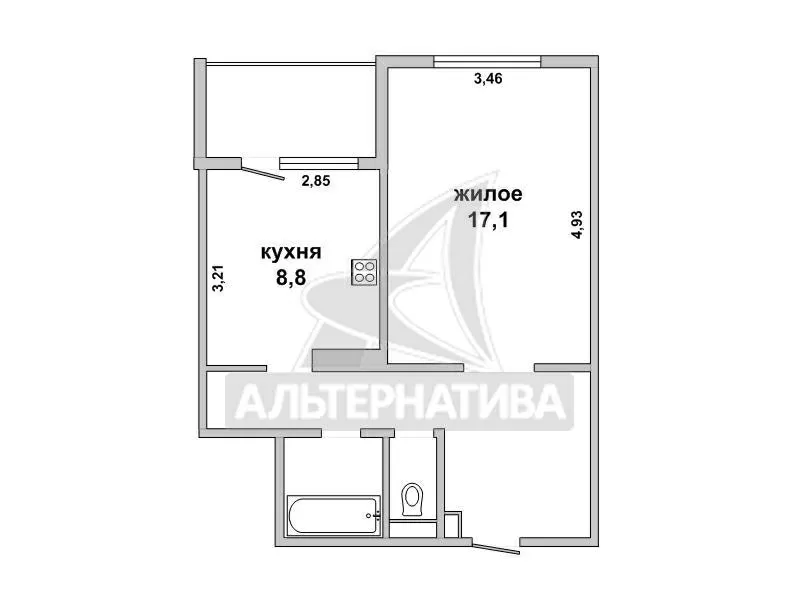 1-комнатная квартира,  г. Брест,  ул. Полевая,  2009 г.п. w181292 16