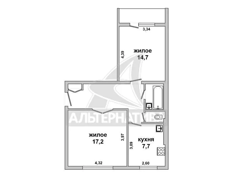 2-комнатная квартира,  г. Брест,  ул. Скрипникова,  1975 г.п. w183310 18