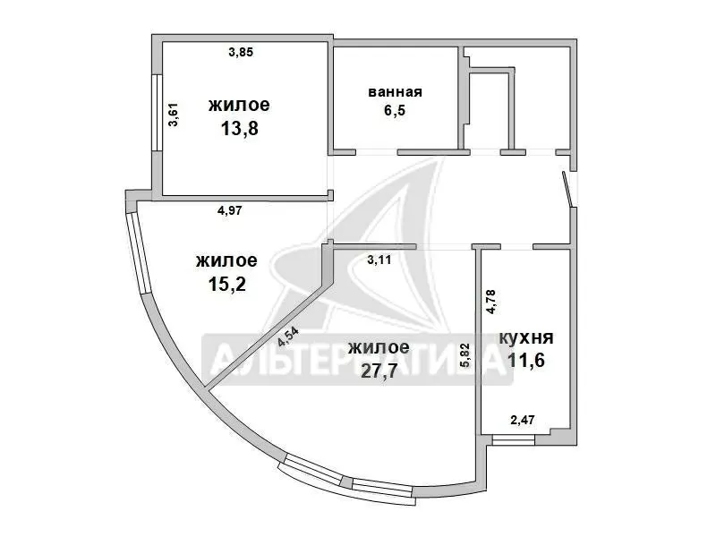 3-комнатная квартира,  г. Брест,  ул. Октябрьской Революции w182950