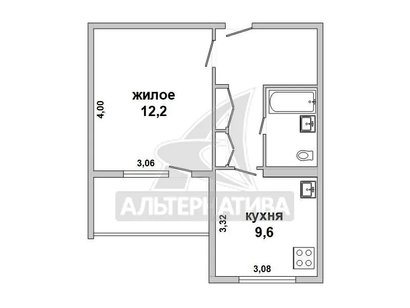 1-комнатная квартира,  г. Брест,  пер. 3-ий Заводской,  1983 г.п. w183426 2