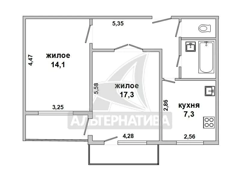 2-комнатная квартира,  г. Брест,  ул. Московская,  1976 г.п. w182533 13