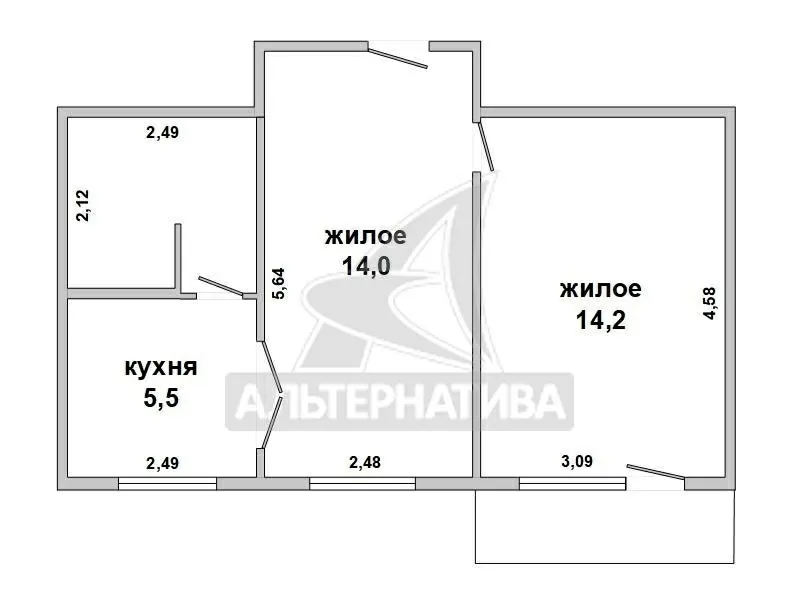 2-комнатная квартира,  г. Брест,  ул. Интернациональная w183444 9