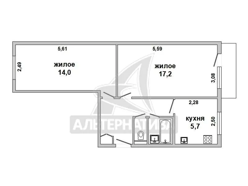 2-комнатная квартира,  г. Брест,  ул. Янки Купалы w190005 11