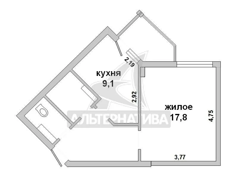 1-комнатная квартира,  г.Брест,  Гоголя ул.,  2016 г.п. w170855 3