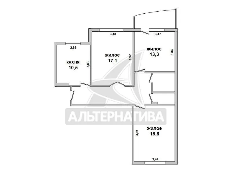 3-комнатная квартира,  г. Брест,  ул. ГОБКа,  2018 г.п. w182592 3