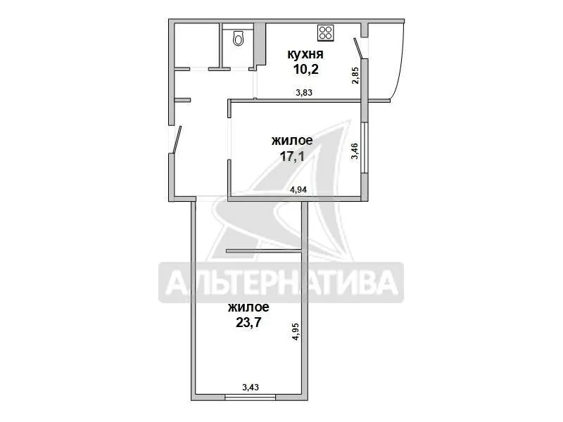 2-комнатная квартира,  г. Брест,  ул. Махновича,  2015 г.п. w183400 5