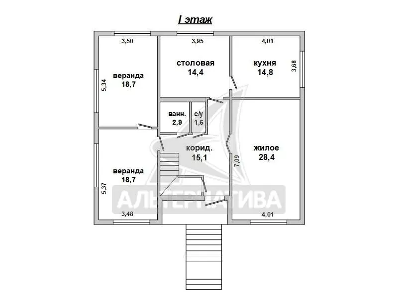 Жилой дом в г.Бресте. 1994 г.п. 2 этажа,  цокольный этаж. r183045 2