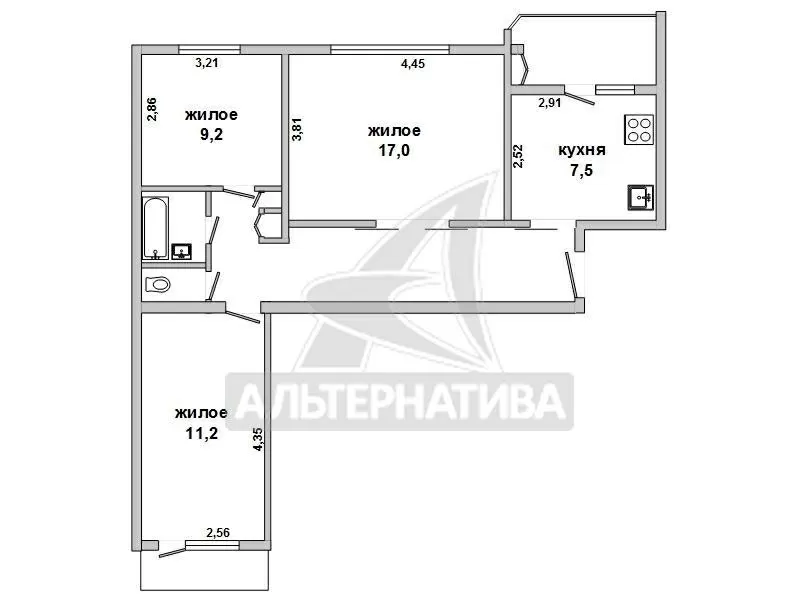 3-комнатная квартира,  г. Брест,  ул. Московская,  1980 г.п. w171017 7