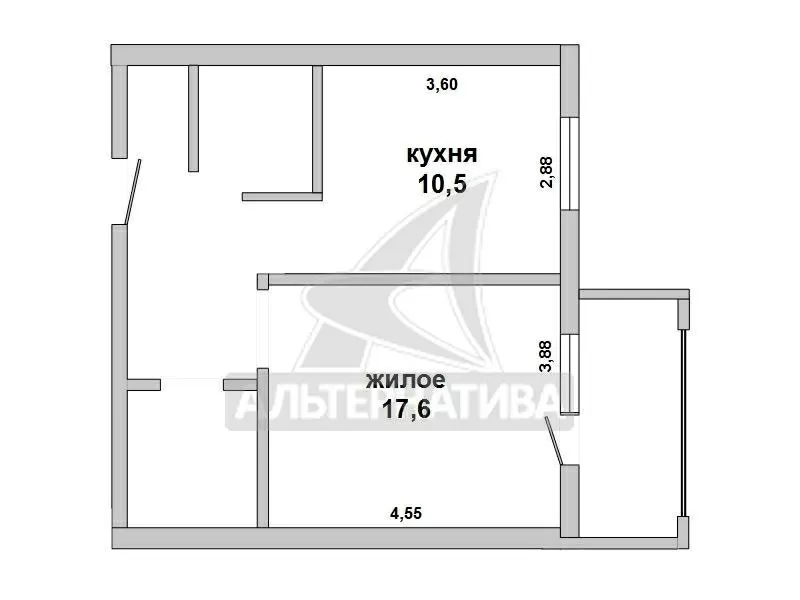 1-комнатная квартира,  г. Брест,  ул. Суворова,  2005 г.п. w170967 2