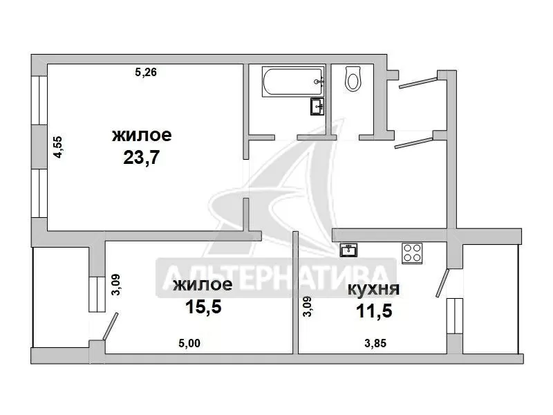 2-комнатная квартира,  г. Брест,  ул. Краснознаменная,  2000 г.п. w180312 9